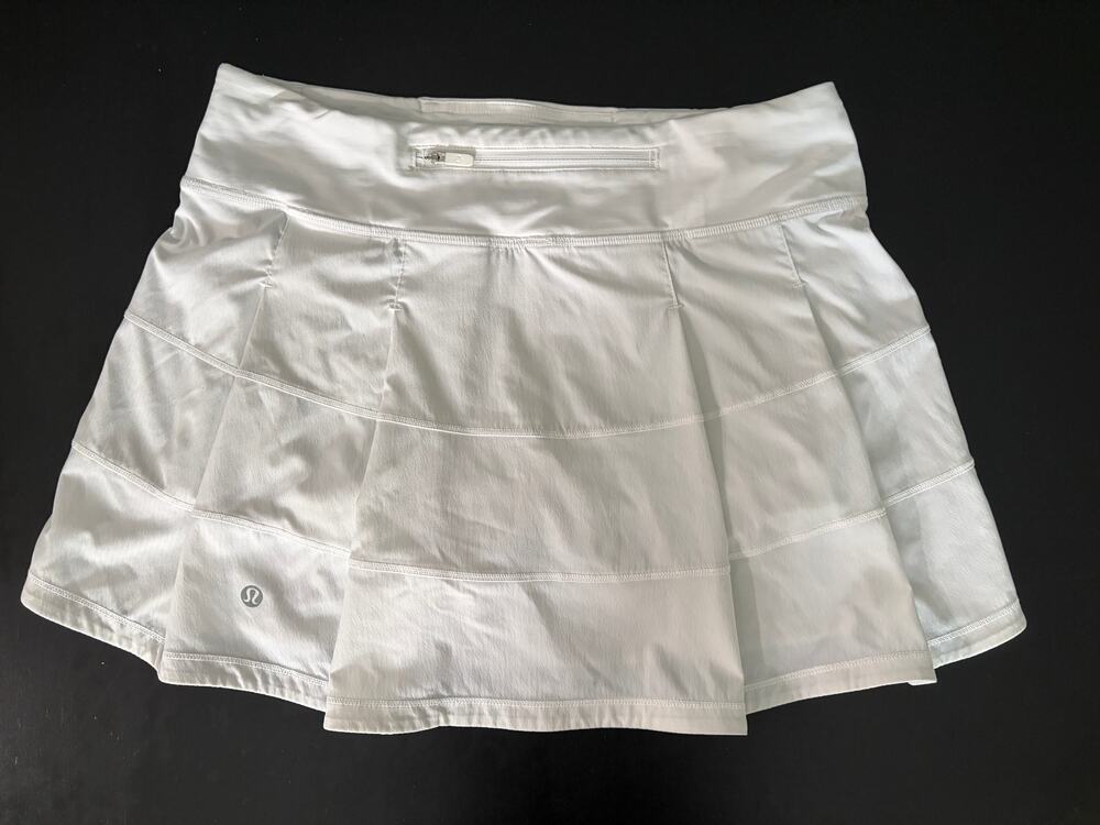 Lululemon Pace Rival Tennis Running Skirt Skort (Tall) 4-way Stretch Sz 6 White